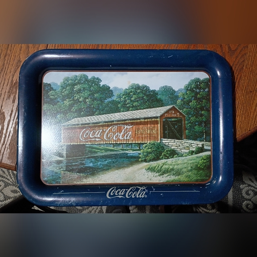 Coca-Cola Vintage Tray with Scenic Design